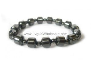 18cm Stone Beaded Hematite Stretch Bracelet